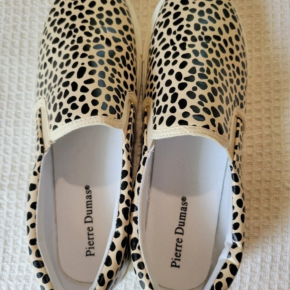 Pierre Dumas Black and White Slip-On Shoes